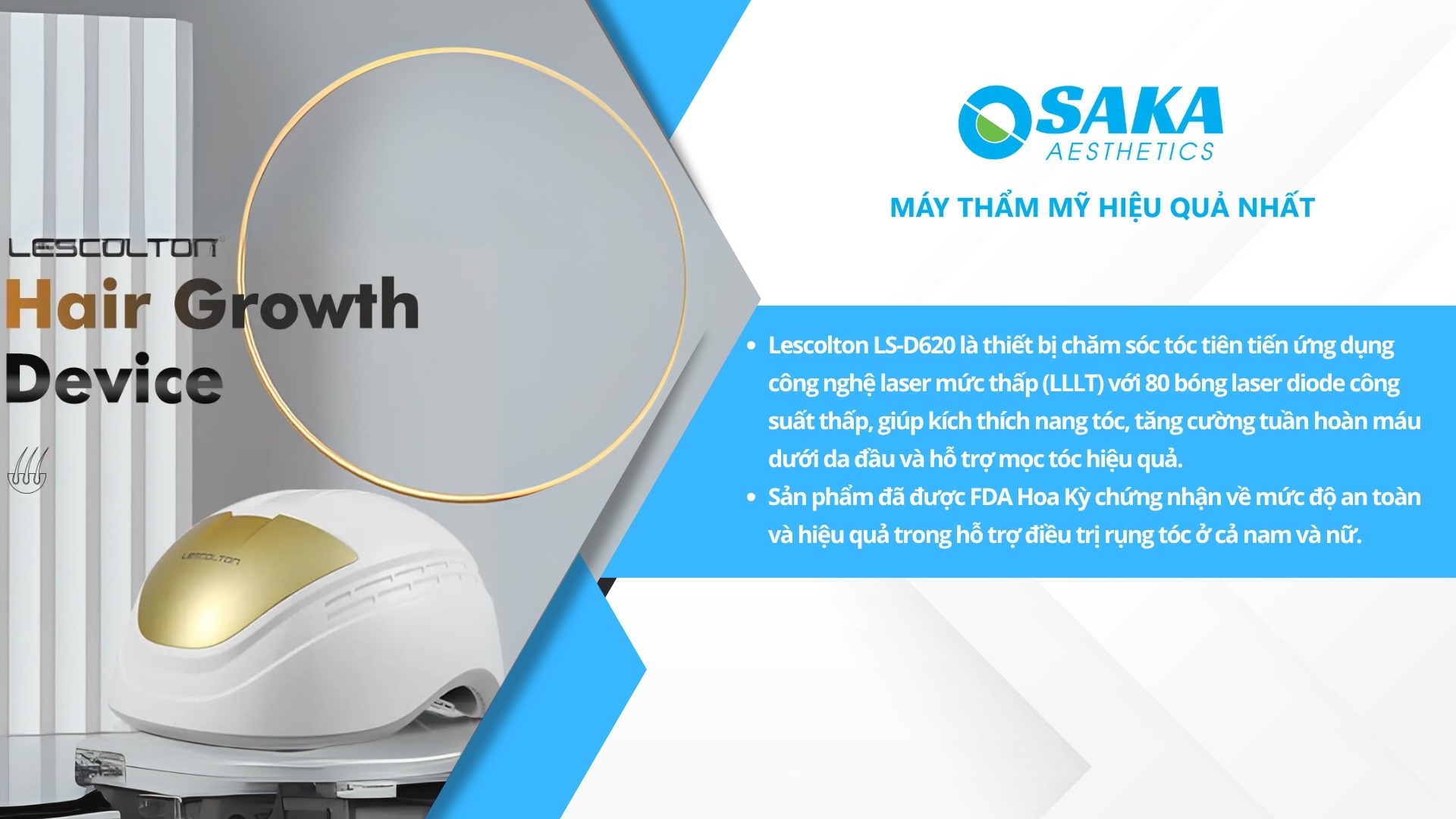 Nón Laser Mọc Tóc Giảm Dầu Chân Tóc - LESCOLTON LS‑D620