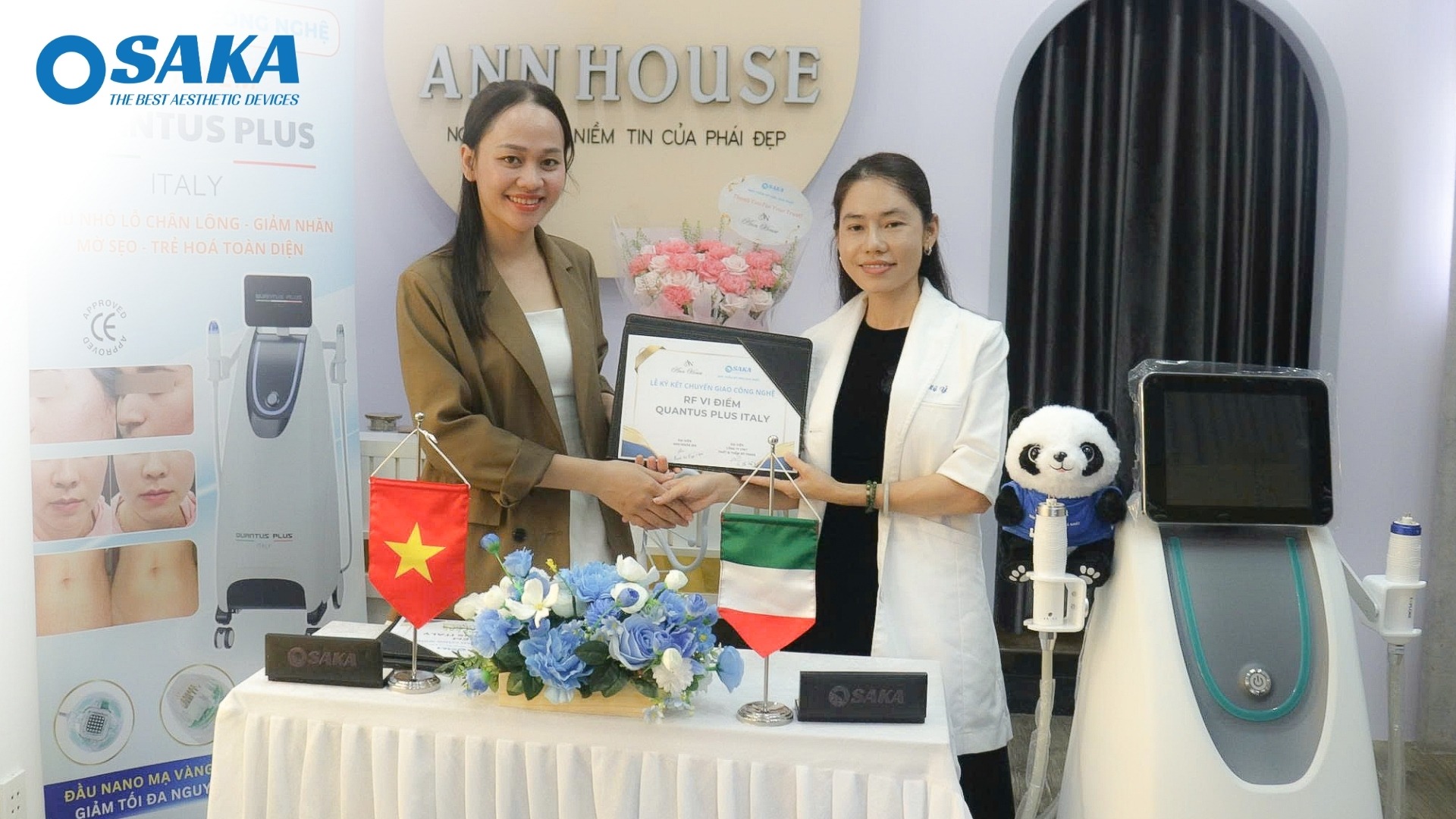 Kiến Tạo Làn Da Không Khuyết Điểm – OSAKA Chuyển Giao Độc Quyền Công Nghệ RF VI ĐIỂM QUANTUS PLUS ITALY Cho ANN HOUSE ANN HOUSE 1