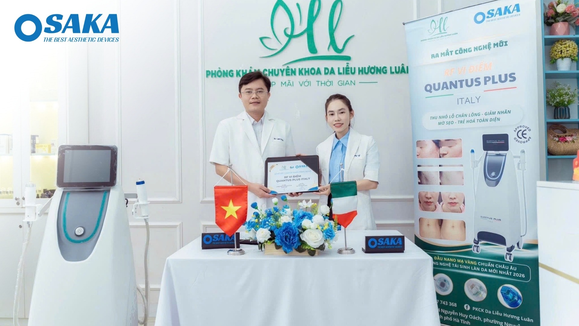 Bước Tiến Trong Tái Tạo Cấu Trúc Da - OSAKA Chuyển Giao Độc Quyền RF VI ĐIỂM QUANTUS PLUS ITALY Cho PHÒNG KHÁM DA LIỄU HƯƠNG LUÂN PKDL HUONG LUAN 2