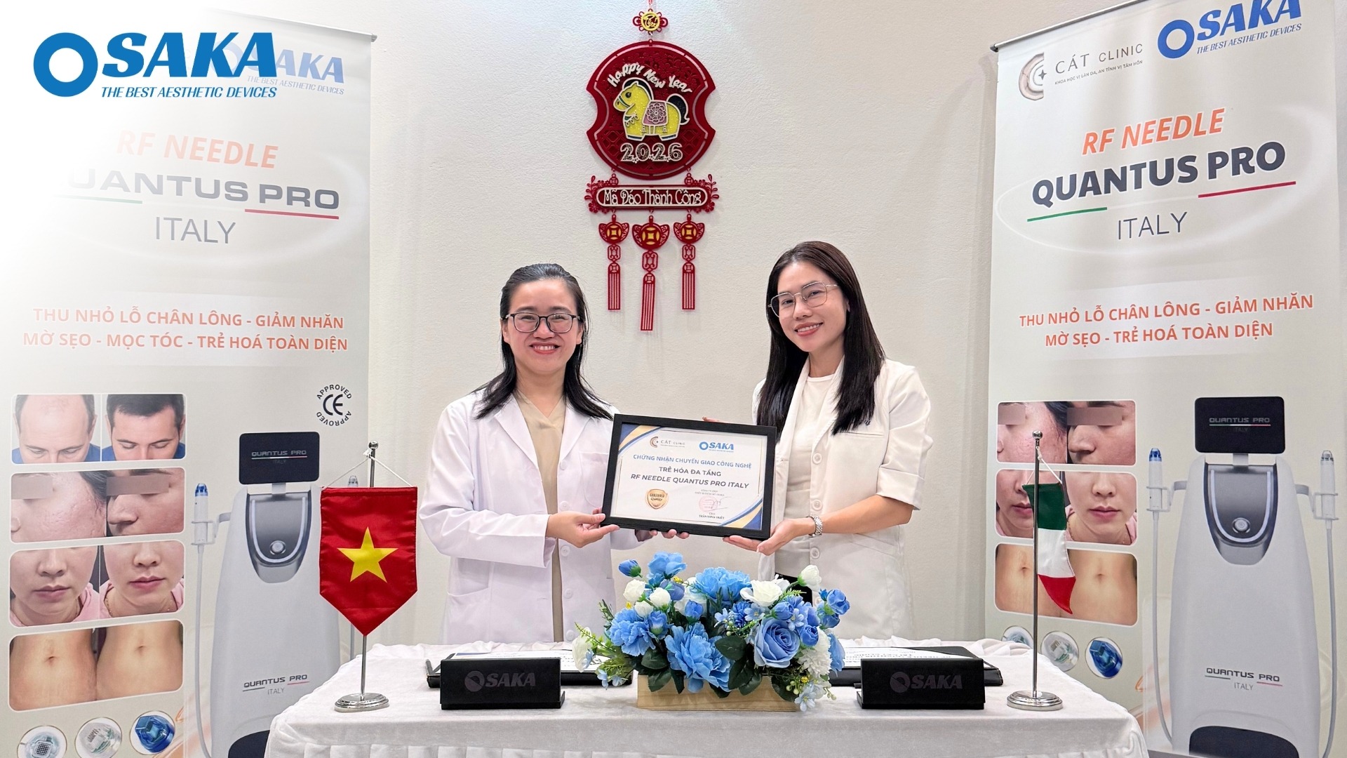 Định Hình Chuẩn Mực Trẻ Hóa Đa Tầng - OSAKA Chuyển Giao RF Needle Quantus Pro Italy Cho Cát Clinic CAT CLINIC