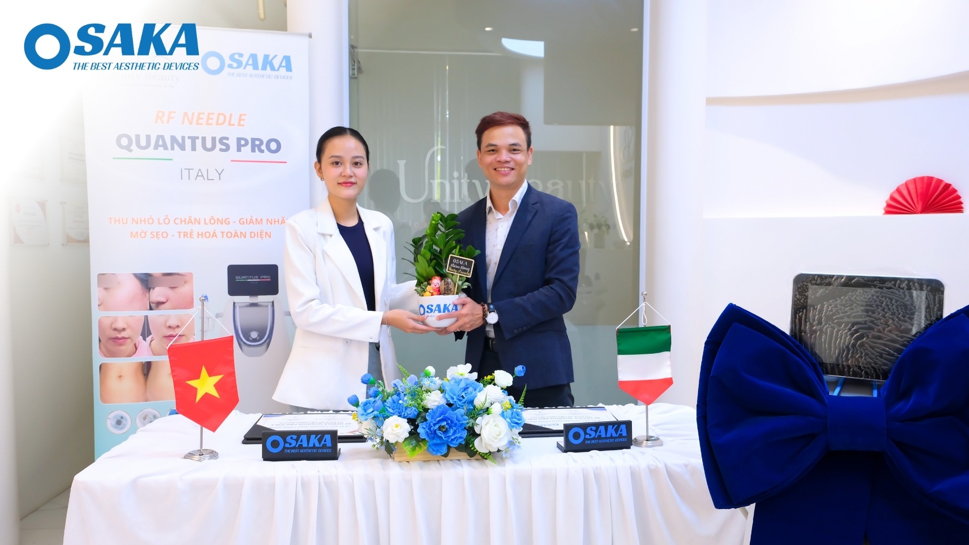 Khai Mở Kỷ Nguyên Trẻ Hóa Đa Tầng - OSAKA Chuyển Giao RF Needle Quantus Pro Italy Cho Phòng Khám Da Liễu Unity Beauty PKDL UNITY 9 2